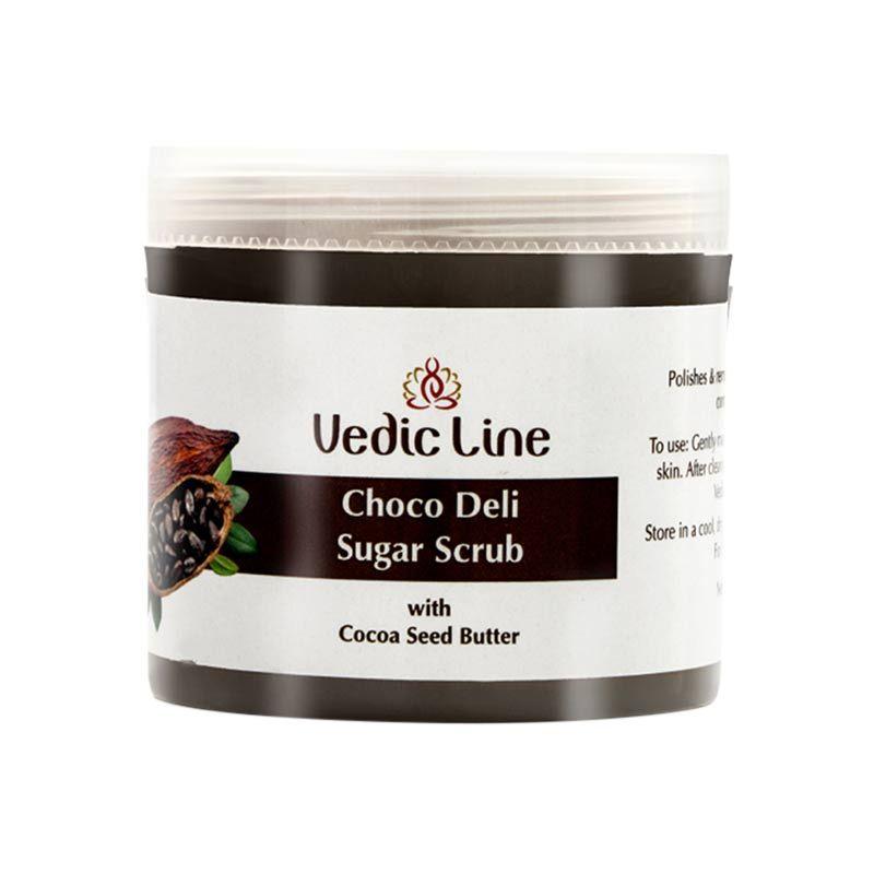 vedic line choco deli sugar scrub with cocoa seed butter