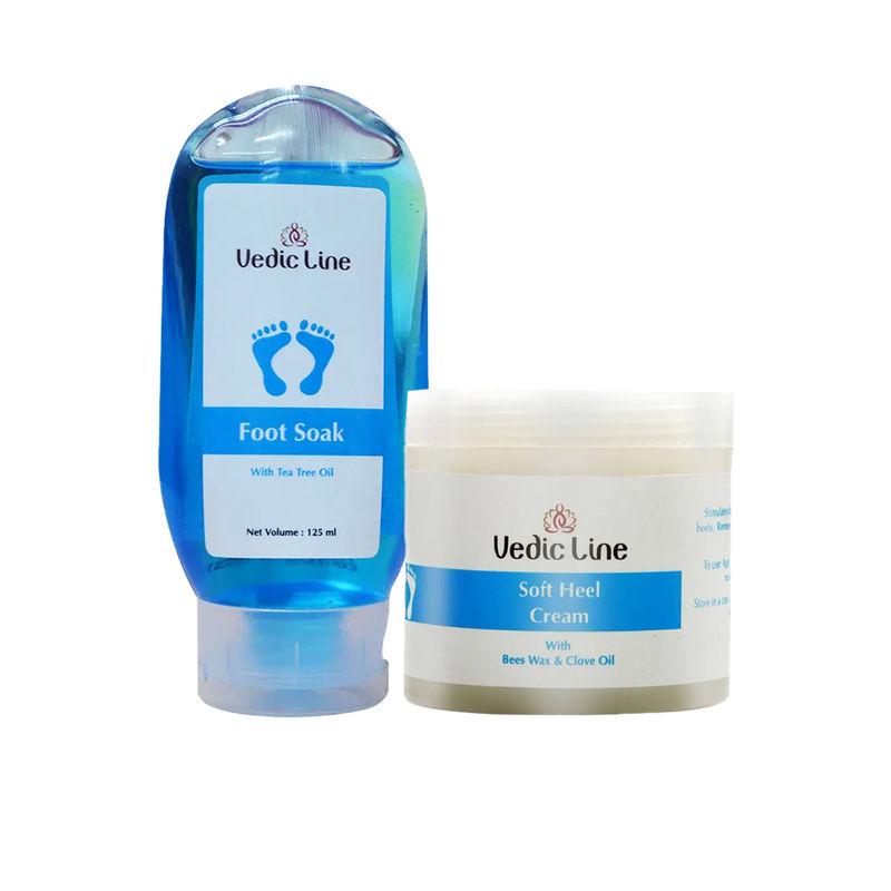 vedic line foot soak & soft heel creme combo