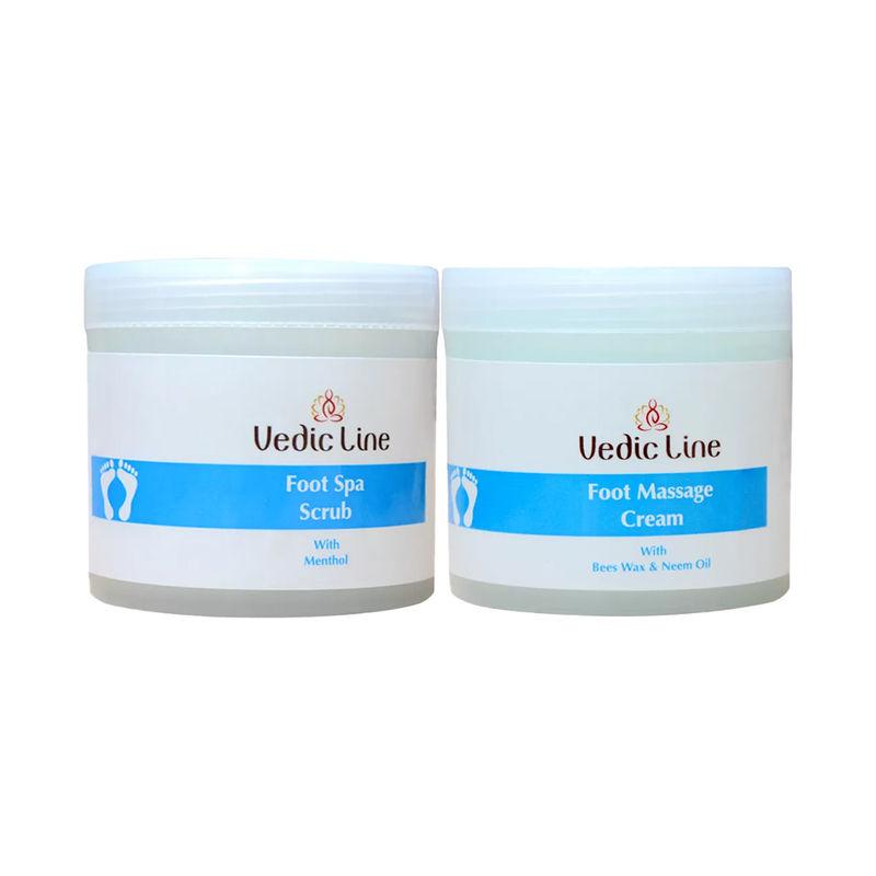 vedic line foot spa scrub combo & foot massage creme combo