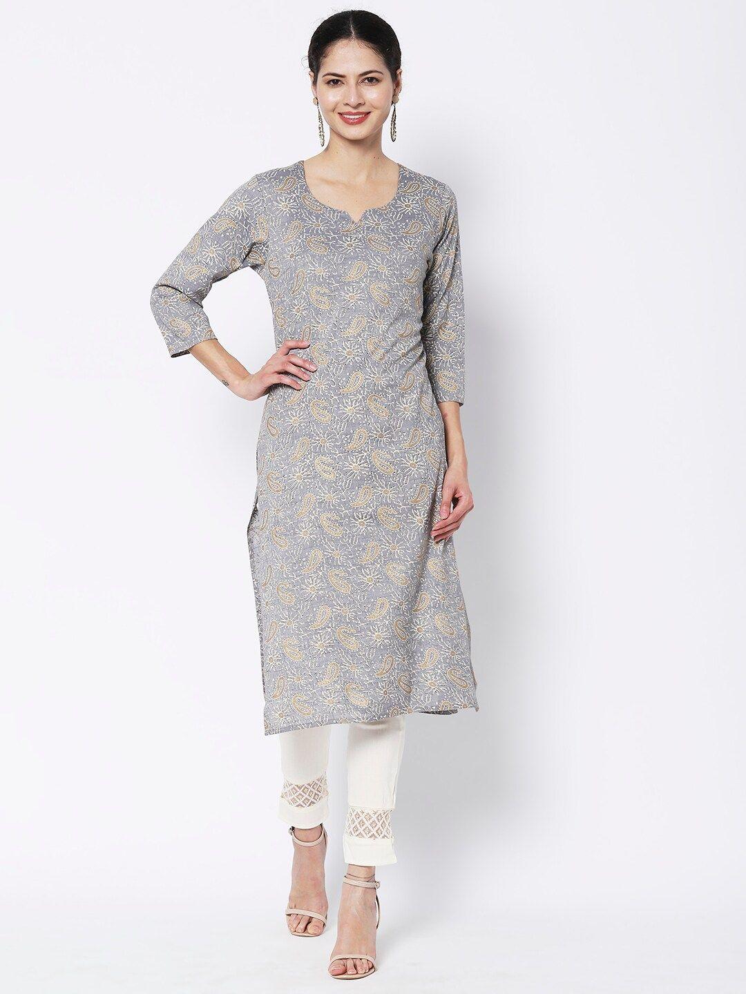 vedic women cotton ethnic motifs printed kurta