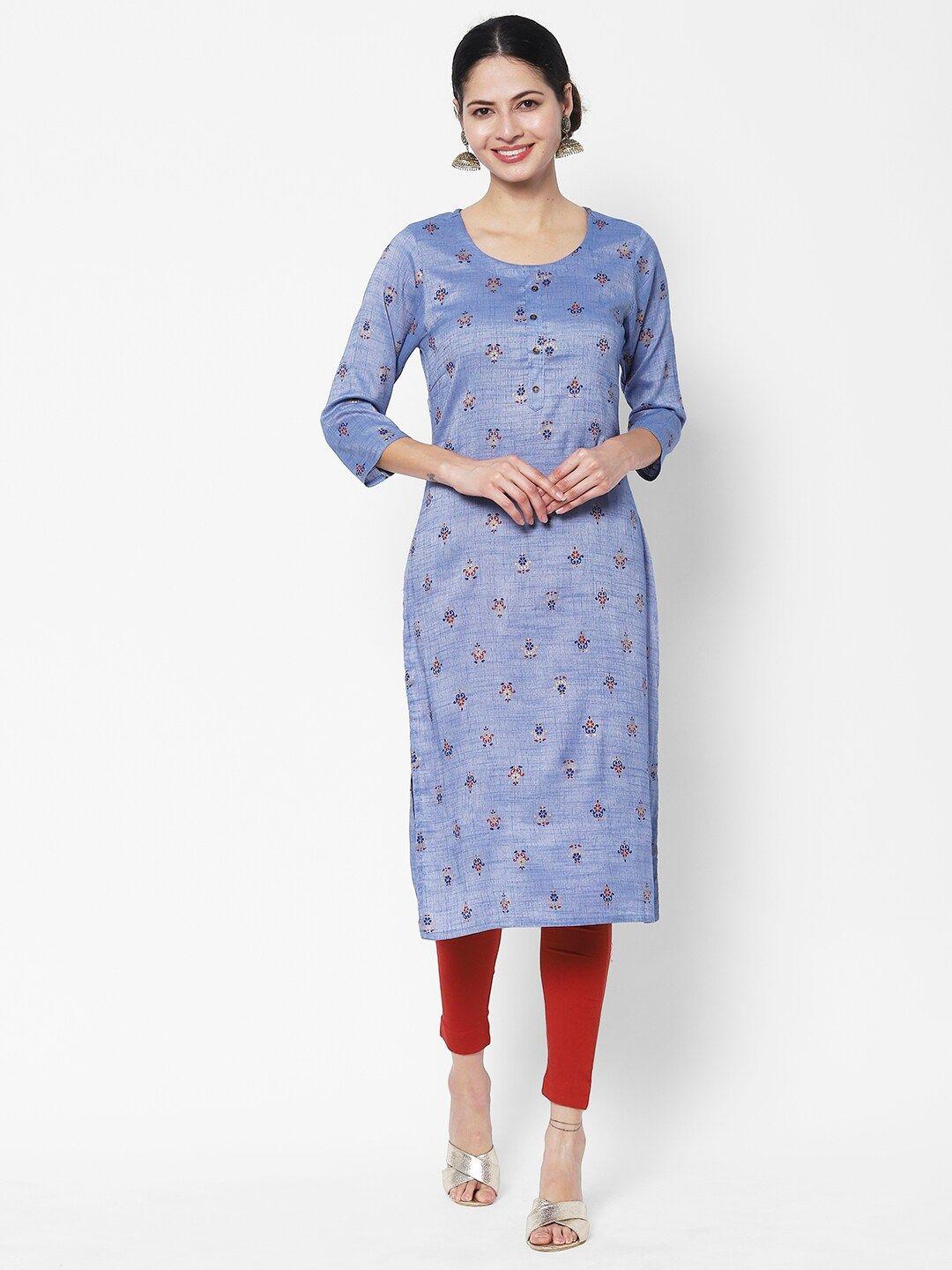 vedic women cotton floral printed kurta