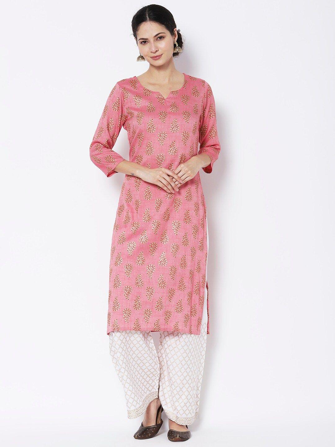 vedic women cotton floral printed kurta