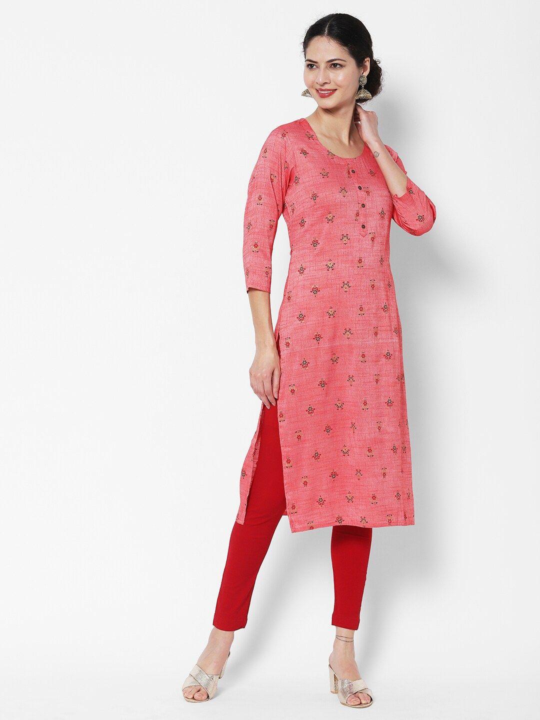 vedic women cotton floral printed kurta