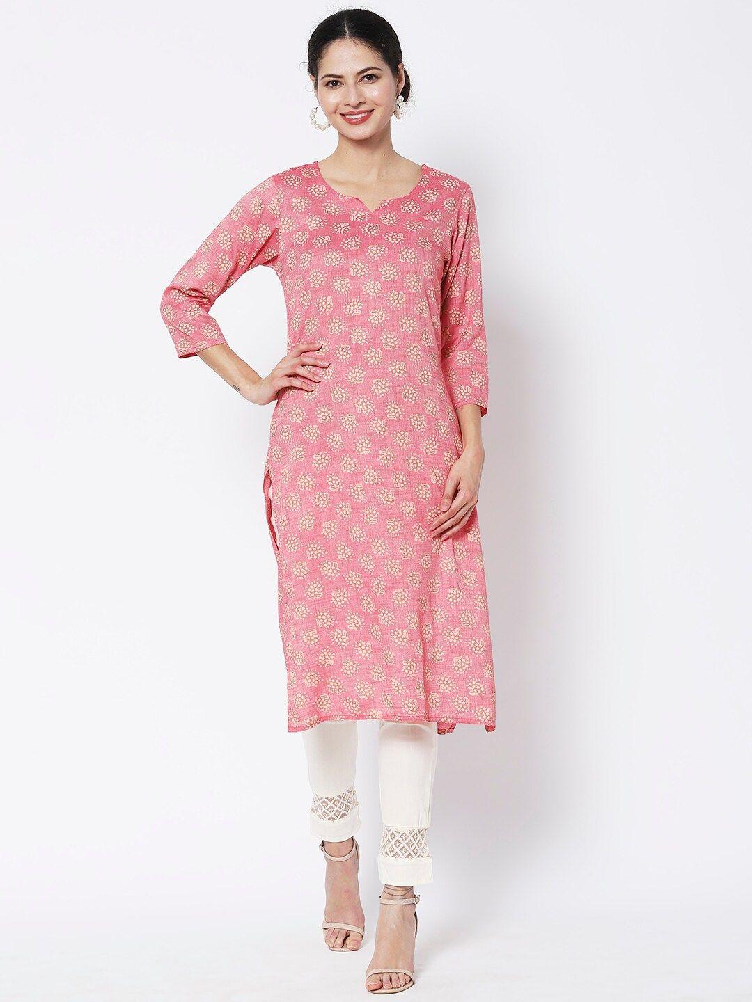 vedic women cotton floral printed kurta