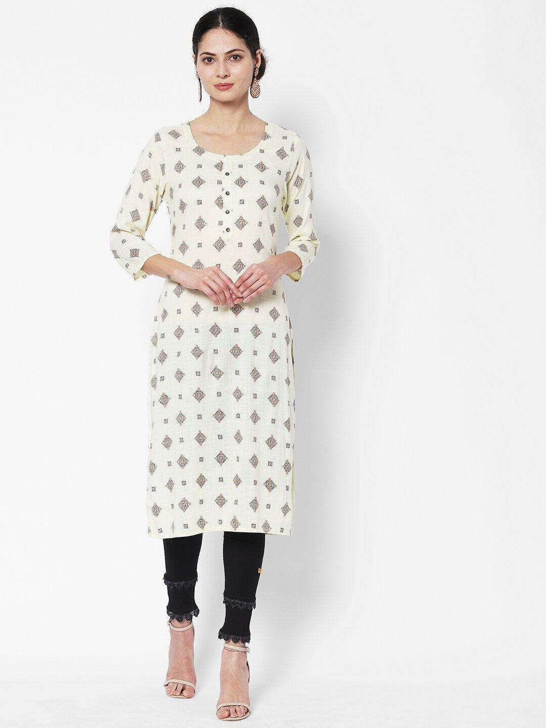 vedic women cotton geometric printed kurta