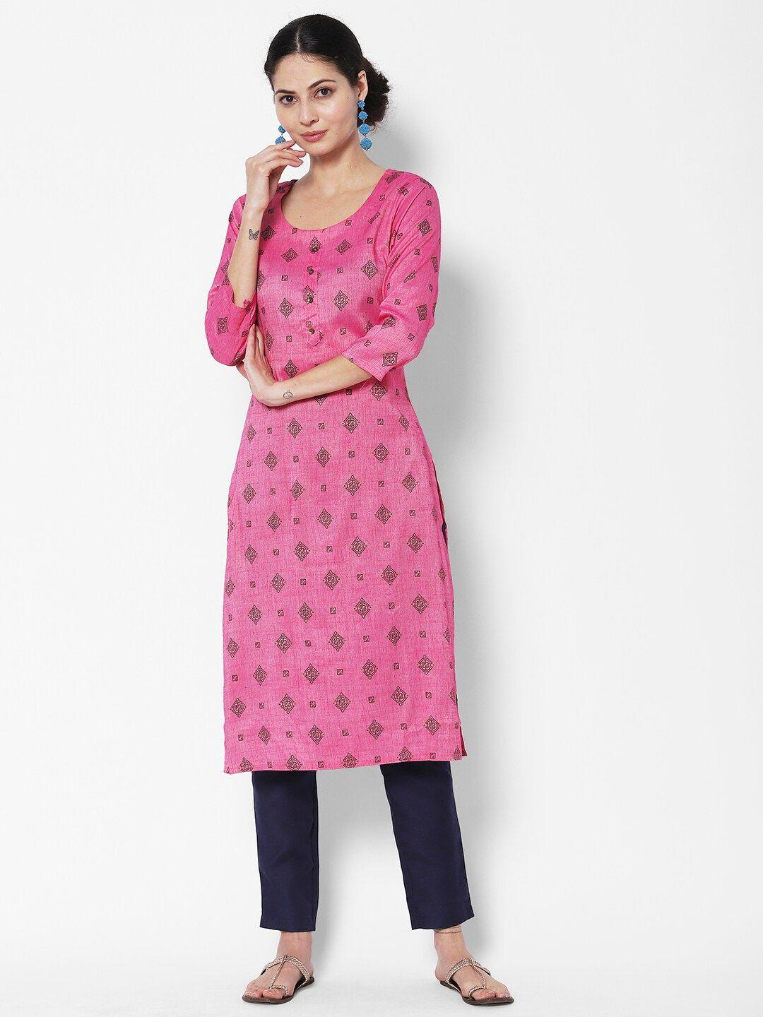 vedic women cotton geometric printed kurta