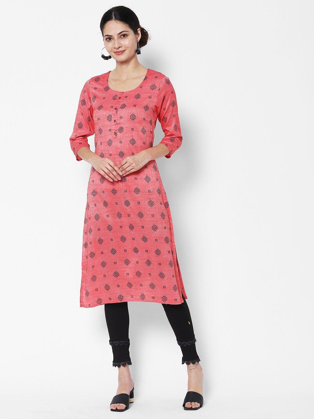 vedic women cotton geometric printed kurta