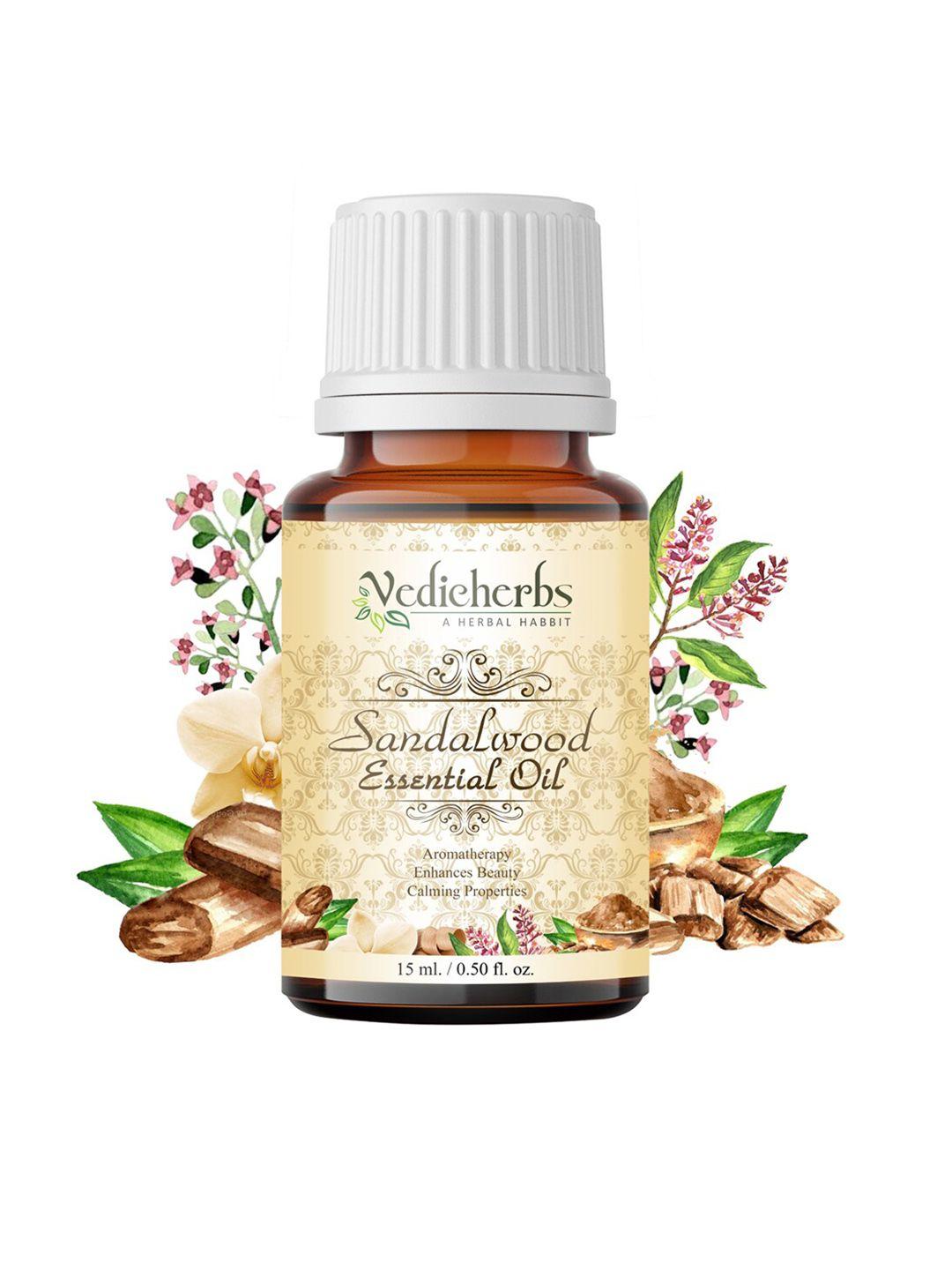 vedicherbs sandalwood essential oil for relaxing aromatherapy - 15ml