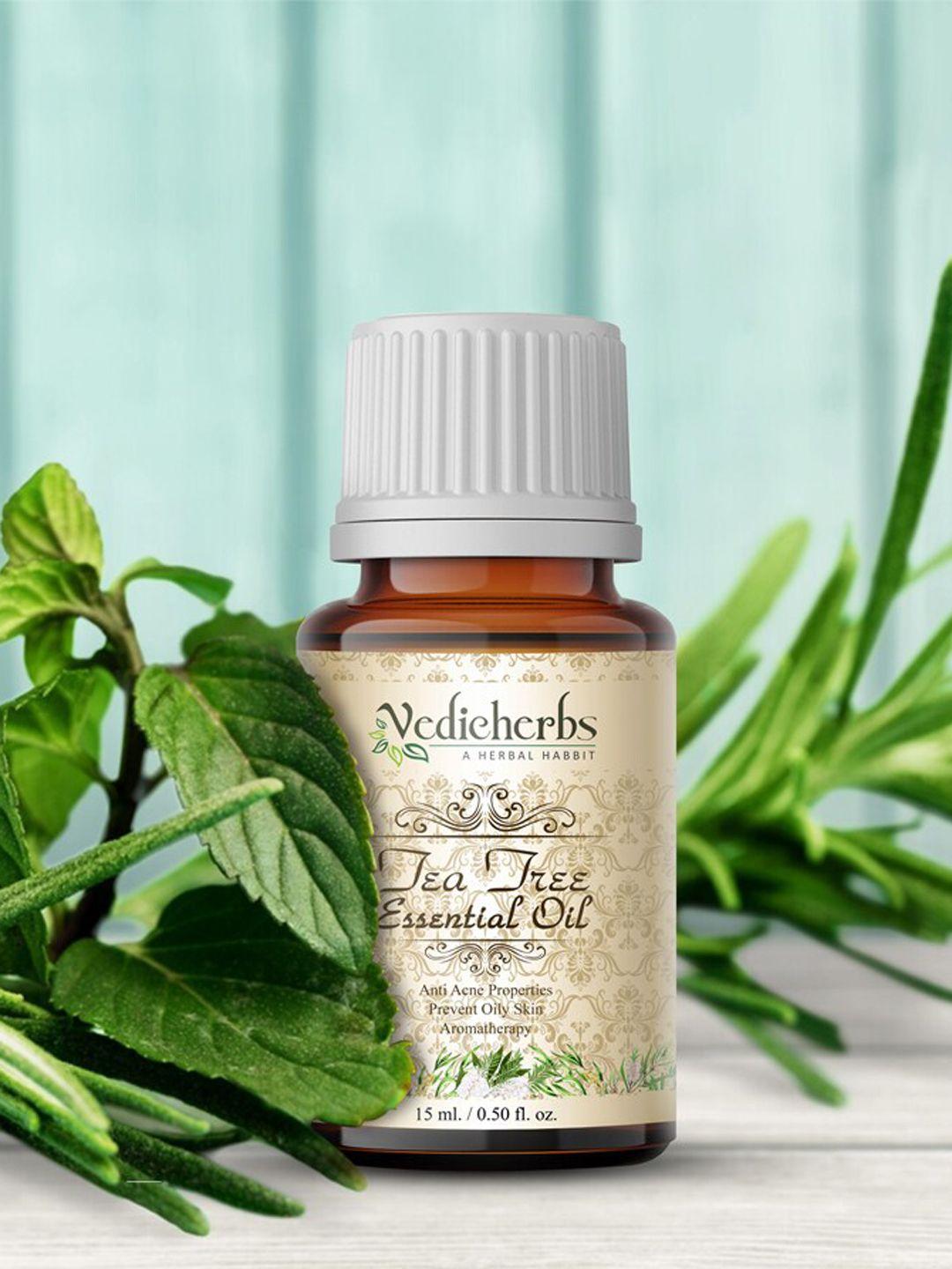 vedicherbs tea tree essential oil for anti acne & aromatherapy - 15ml