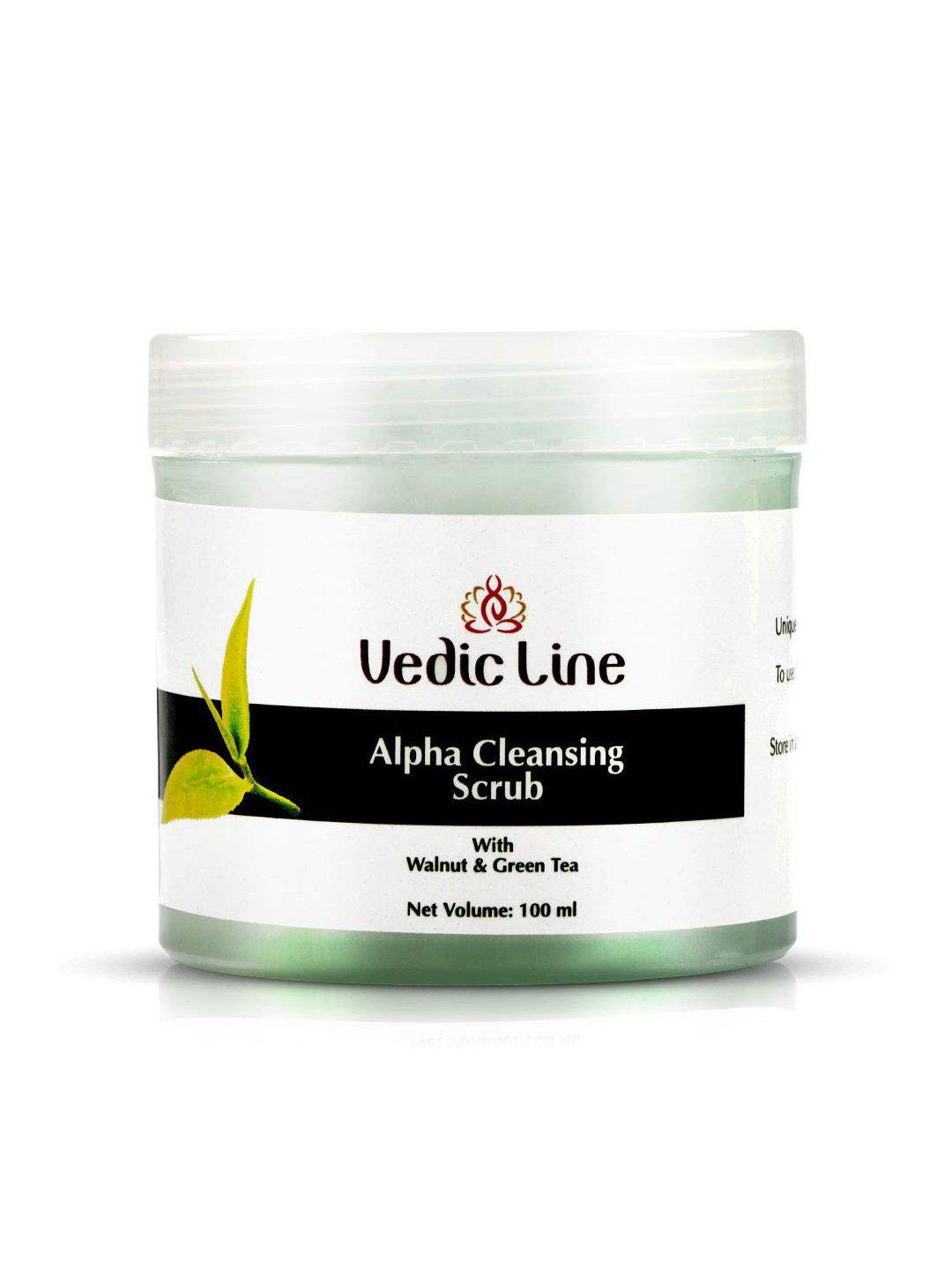 vedicline alpha cleansing face scrub with walnut & green tea - 100ml