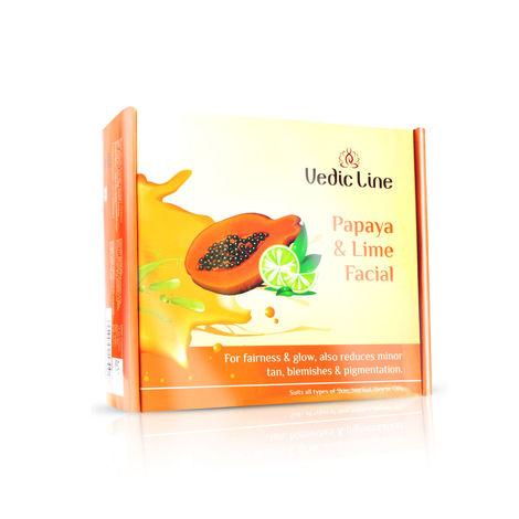 vedicline papaya & lime facial kit reduces tan, blemishes and pigmentation with papaya,lime, aloe vera for clear radiant skin, 640ml