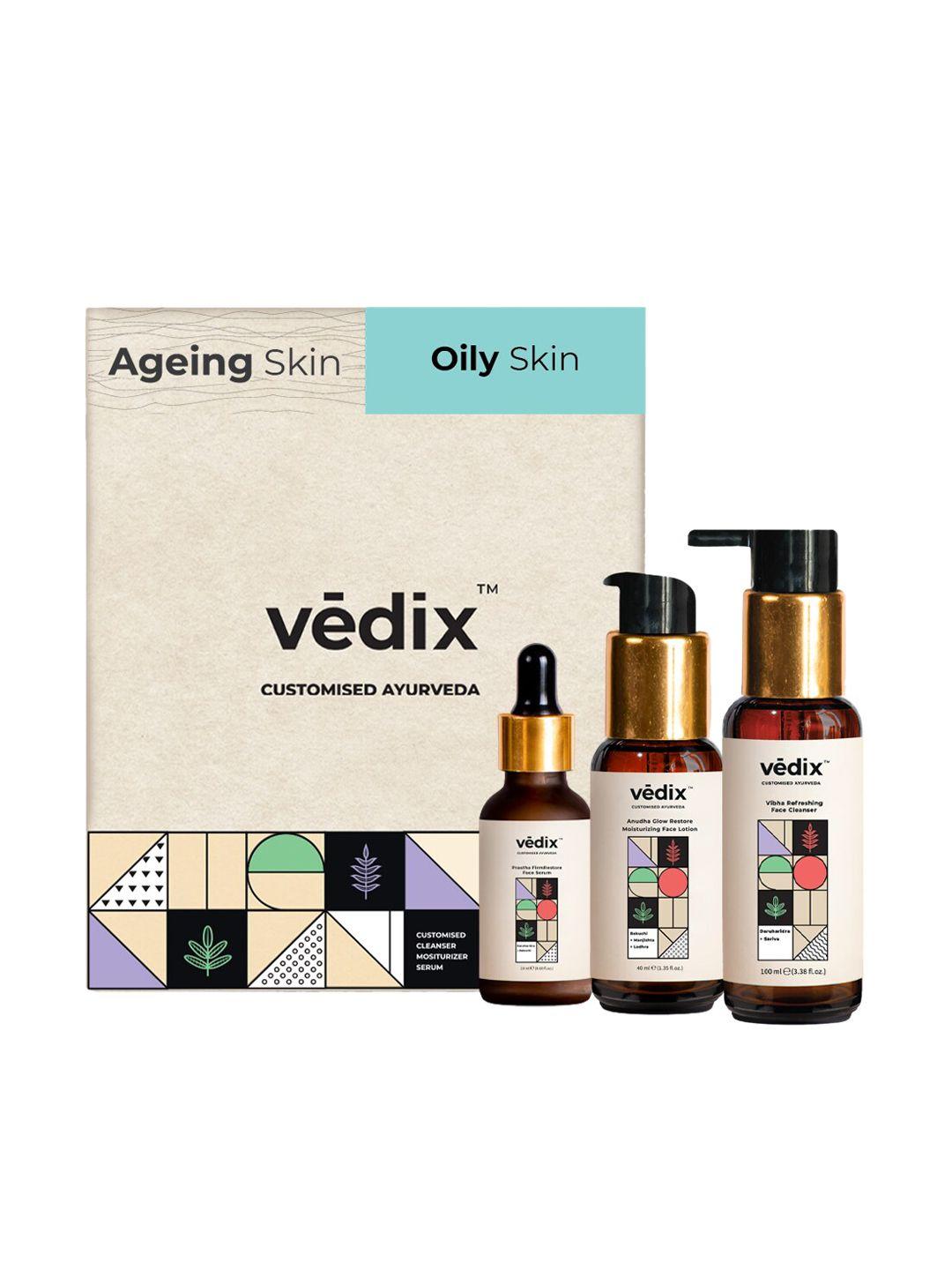vedix customized skin care kit for visible signs for ageing for oily skin