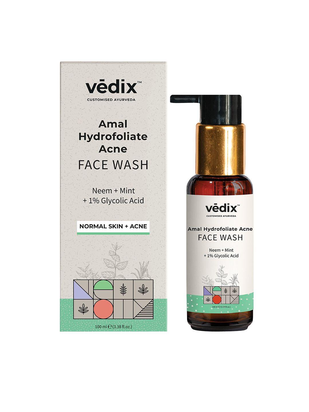 vedix amal hydrofoliate customized acne mint & neem face wash 100 ml