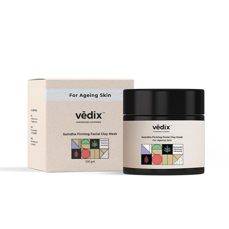 vedix face pack - ageing skin - samdha firming facial clay mask