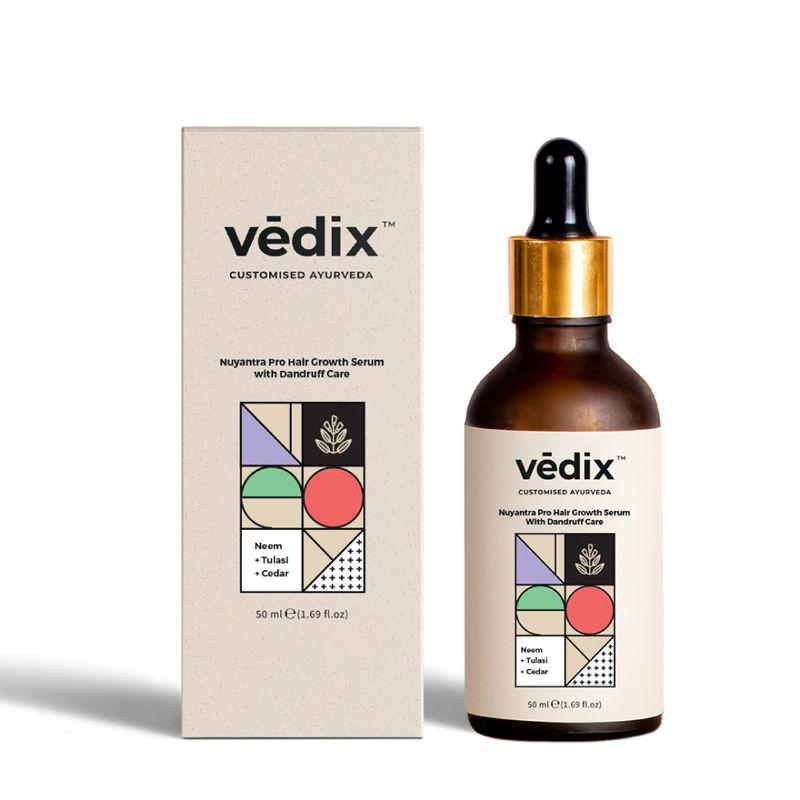 vedix hair growth serum - dandruff , thicker longer hair - nuyantra pro hair growth serum