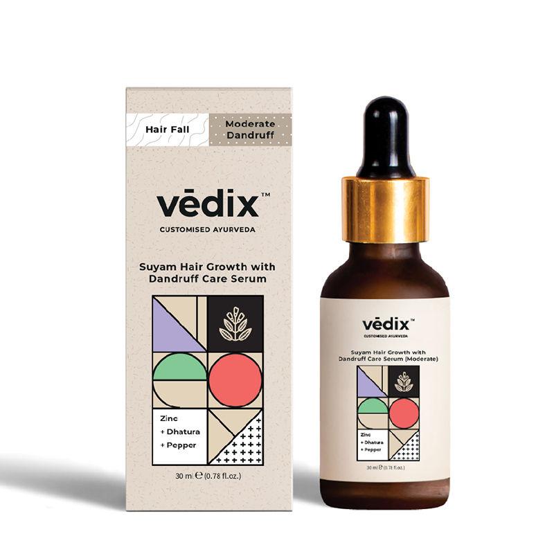 vedix hair growth serum - moderate dandruff - suyam hair growth serum with dandruff care