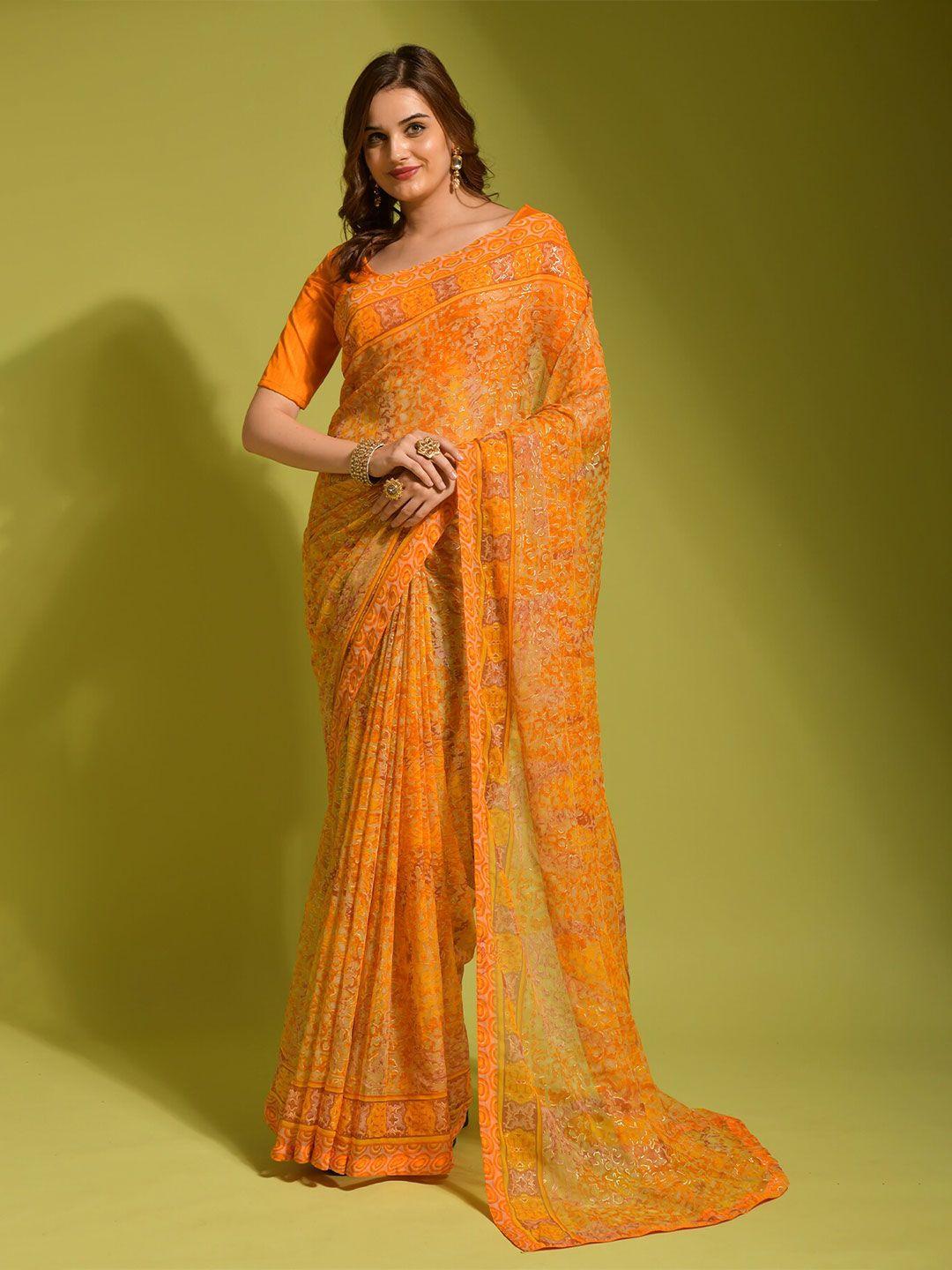 veerax abstract printed pure georgette saree