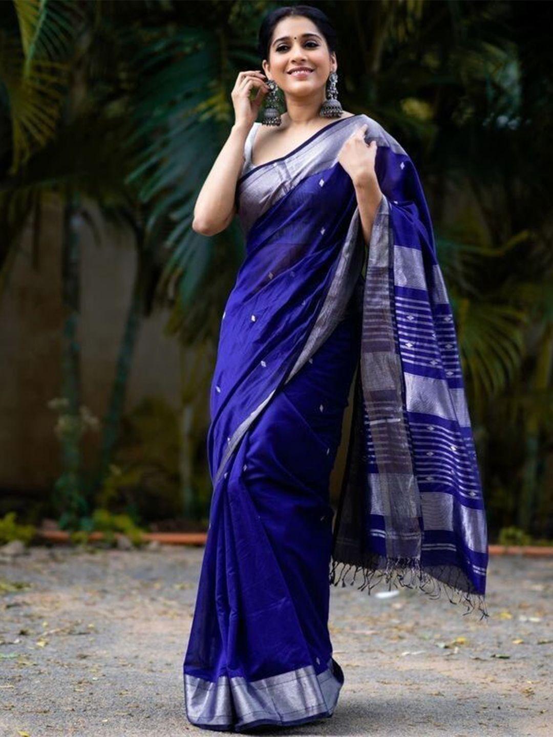 veerax blue pure silk designer banarasi saree