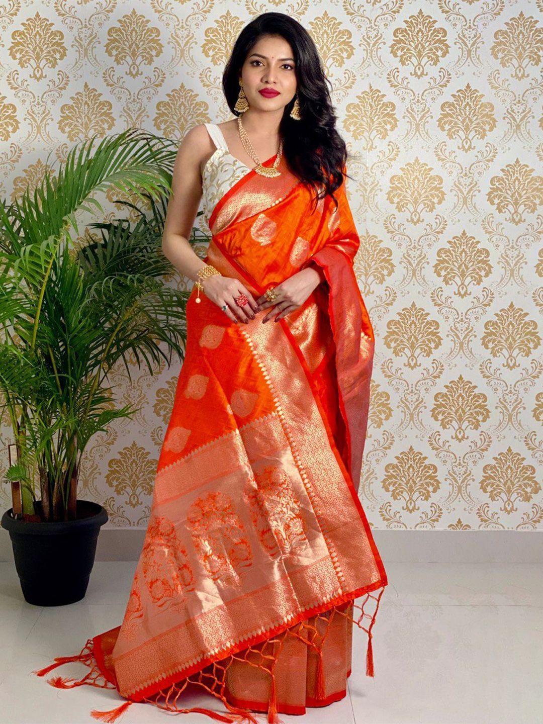 veerax ethnic motifs woven design zari pure silk banarasi saree