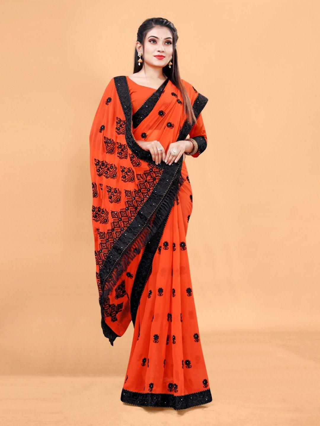 veerax floral embroidered beads & stones saree