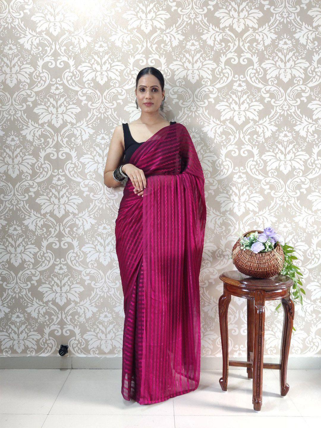 veerax striped pure georgette ready to wear saree