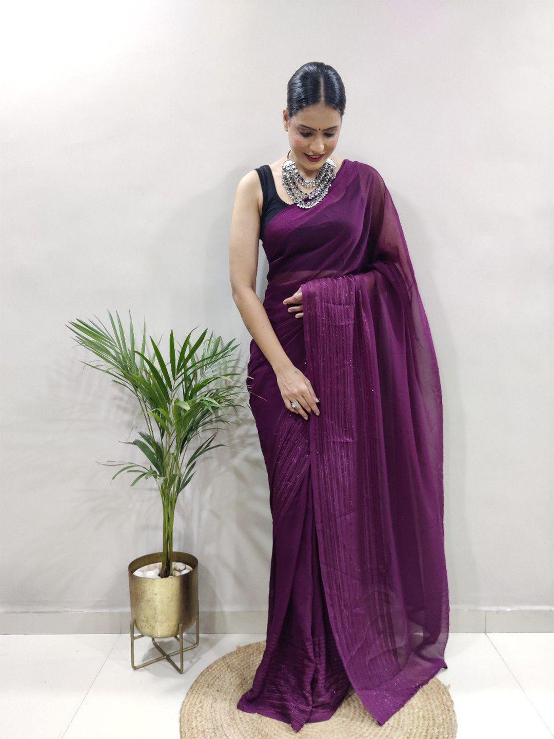 veerax striped sequinned saree