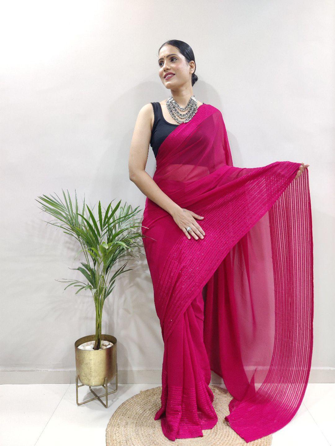 veerax striped sequinned saree