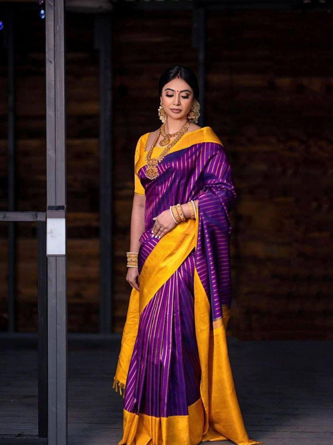 veerax striped woven design pure silk designer kota saree