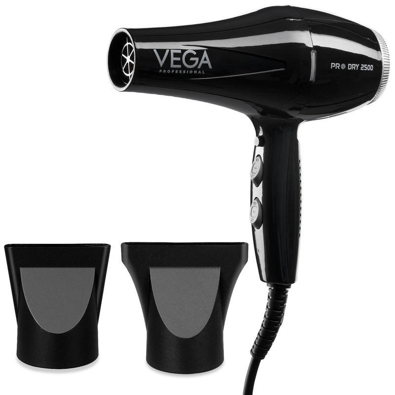 vega professional pro dry 2200-2500w hair dryer -black (vpphd-01)