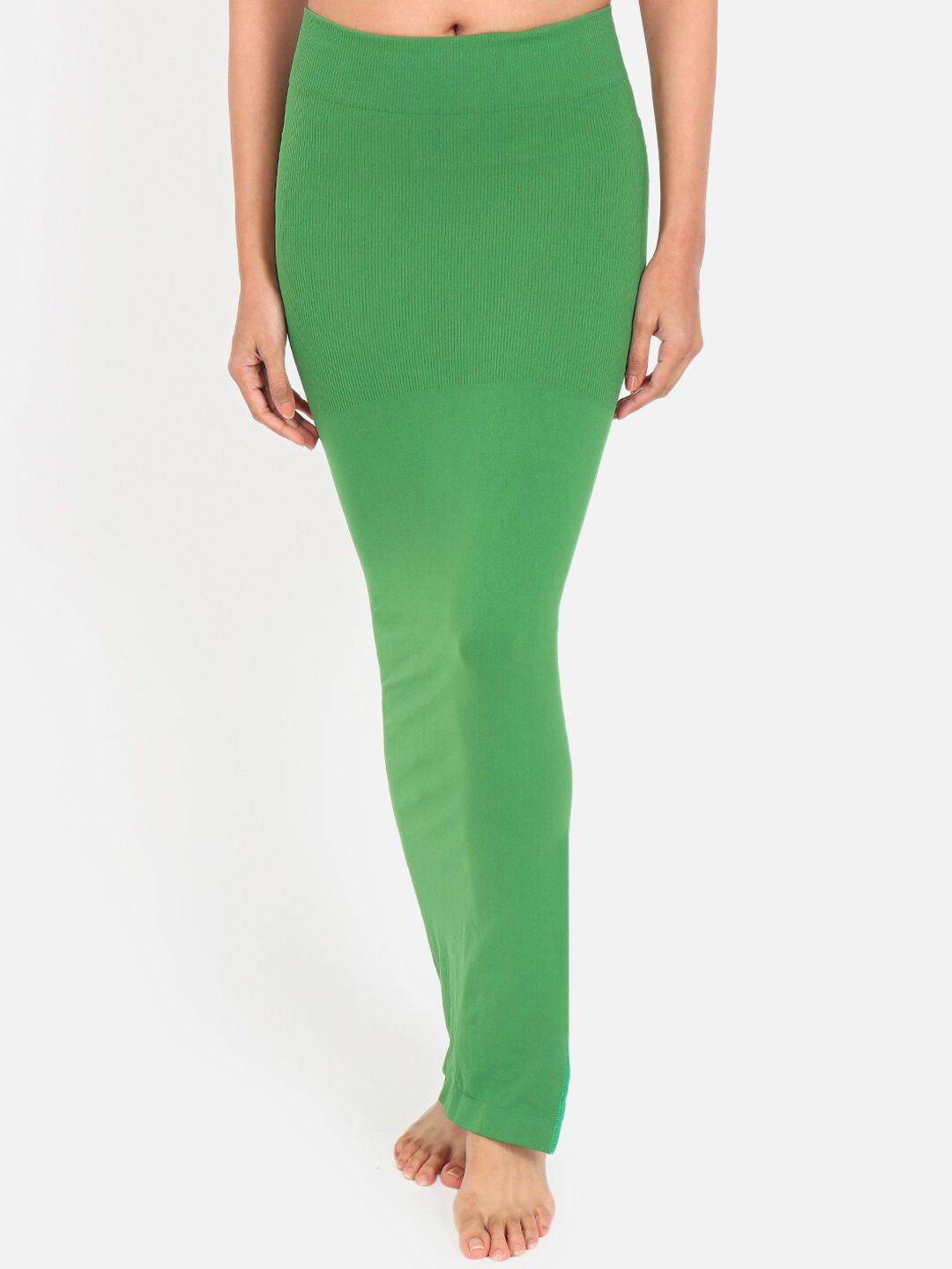 vega women green solid seamless saree shapewear