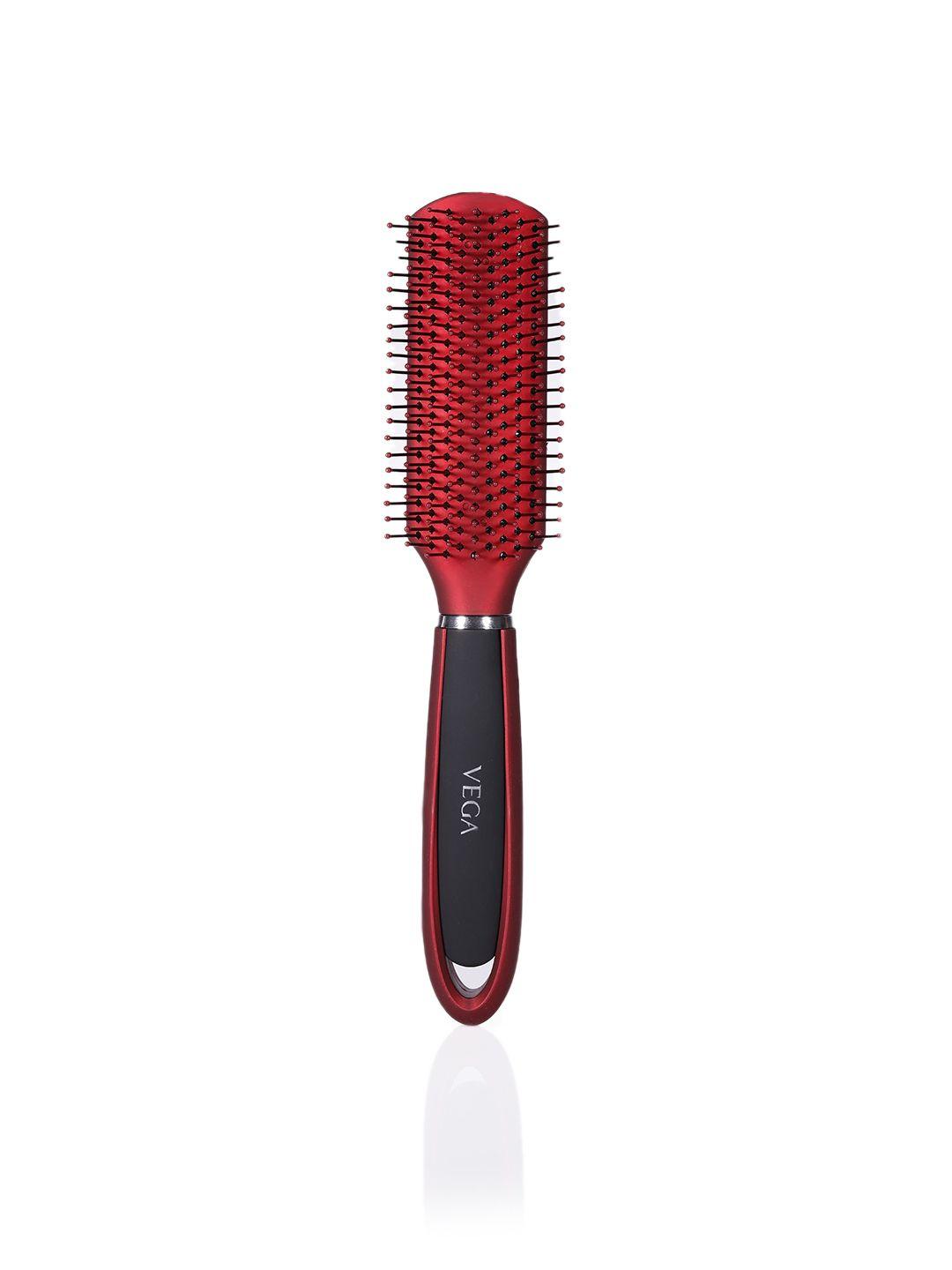 vega unisex red & black flat brush -e9-fb