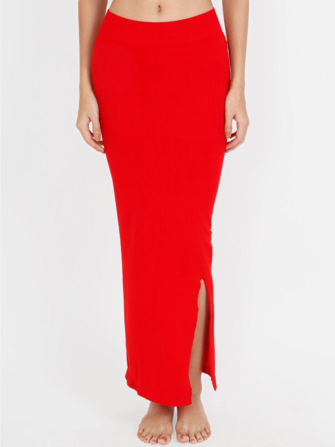 vega women red solid seamless saree shapewear