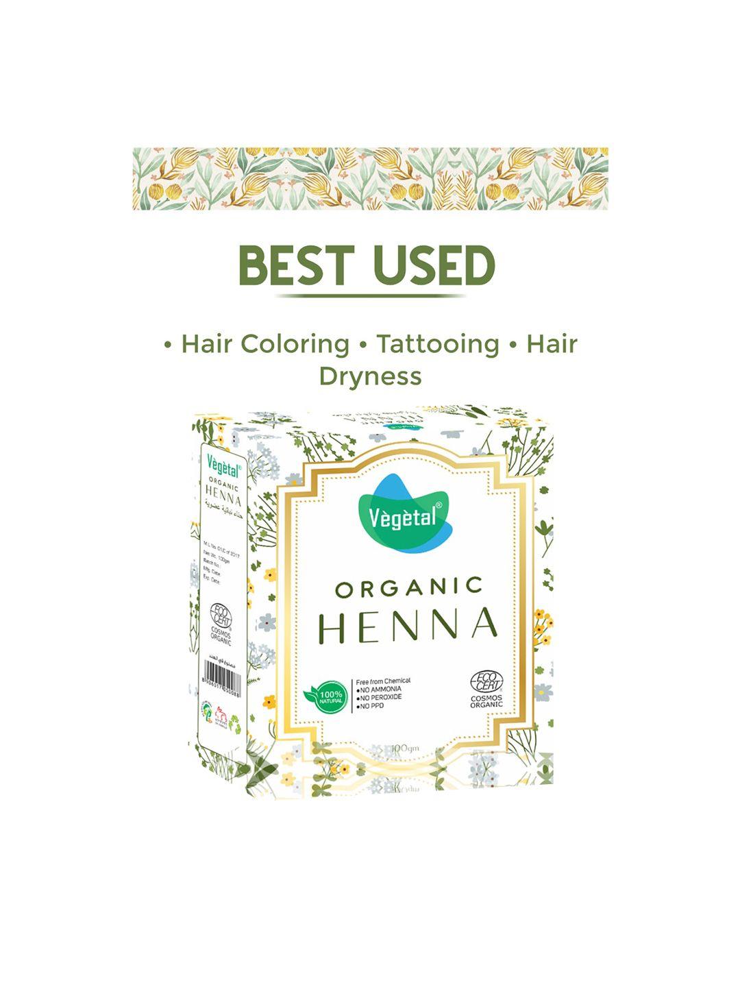 vegetal ammonia free organic henna for hair coloring & tattooing - 100g