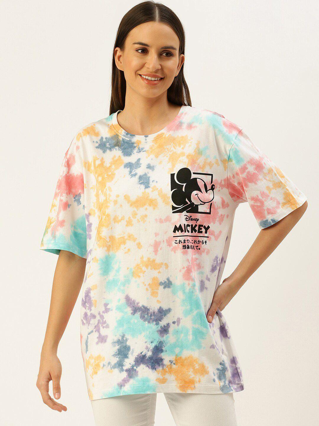 veirdo women multicoloured mickey mouse tie-dye loose t-shirt