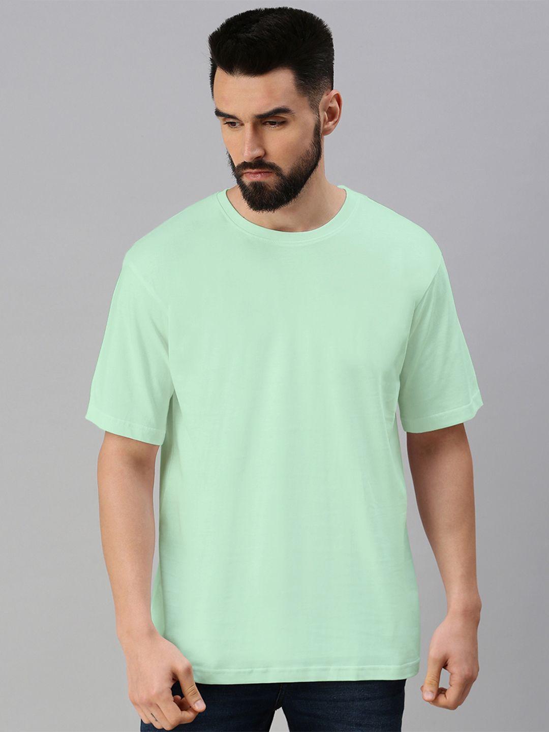veirdo green round neck drop shoulder sleeves pure cotton oversized t-shirt