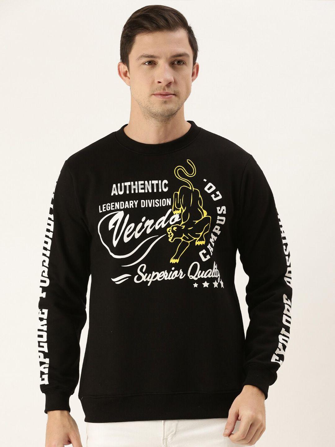 veirdo men black printed sweatshirt