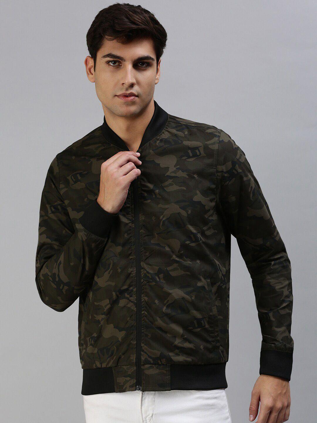 veirdo men camouflage printed cotton lightweight bomber jacket