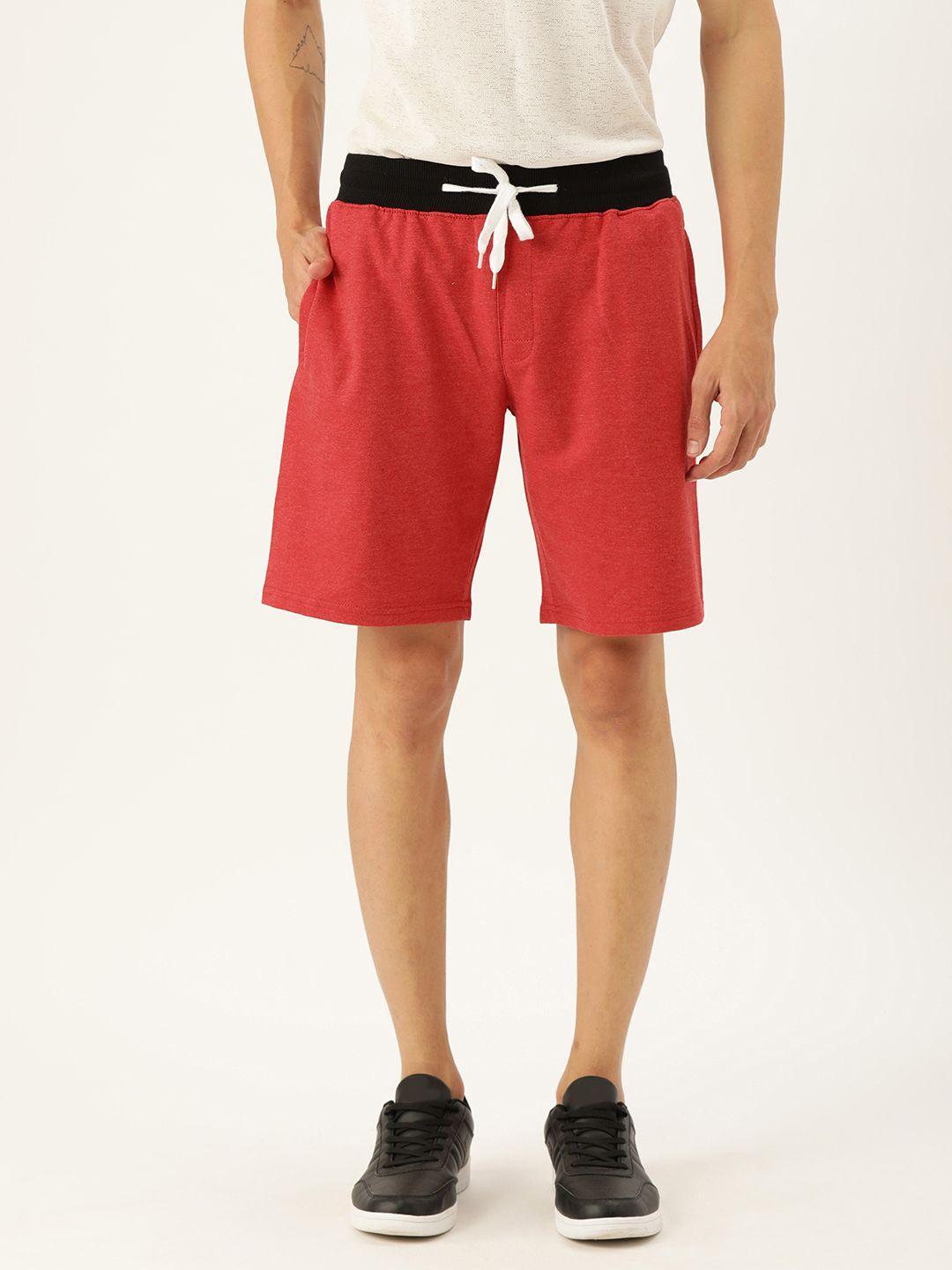 veirdo men red solid regular fit regular shorts