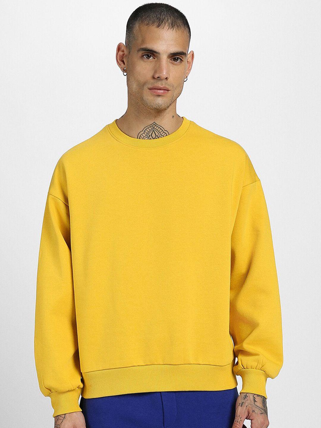 veirdo mustard fleece oversized pullover