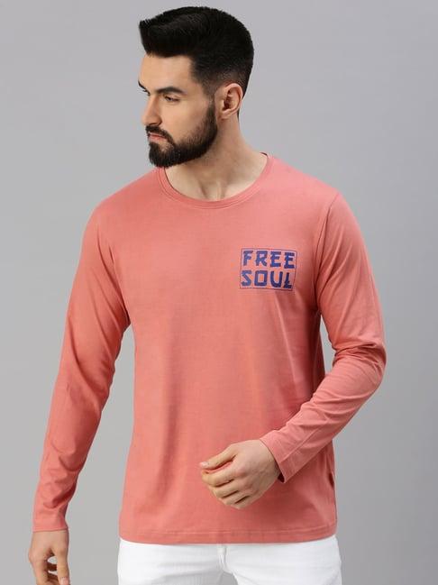 veirdo peach printed t-shirt