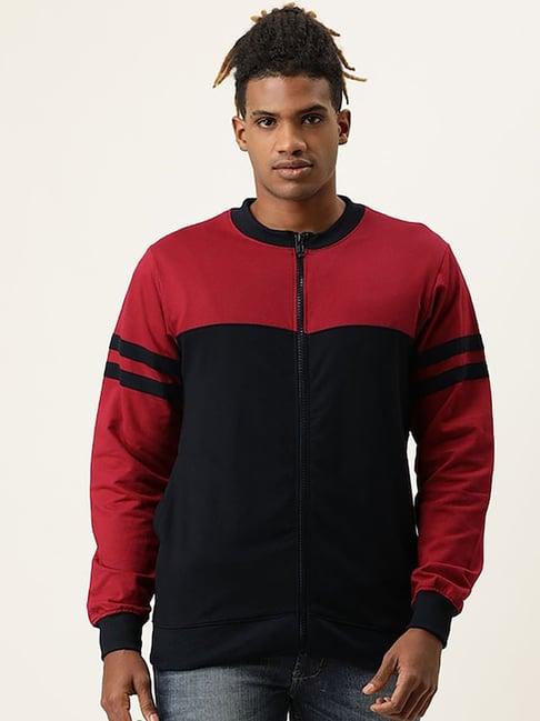 veirdo red & navy colour-block jacket