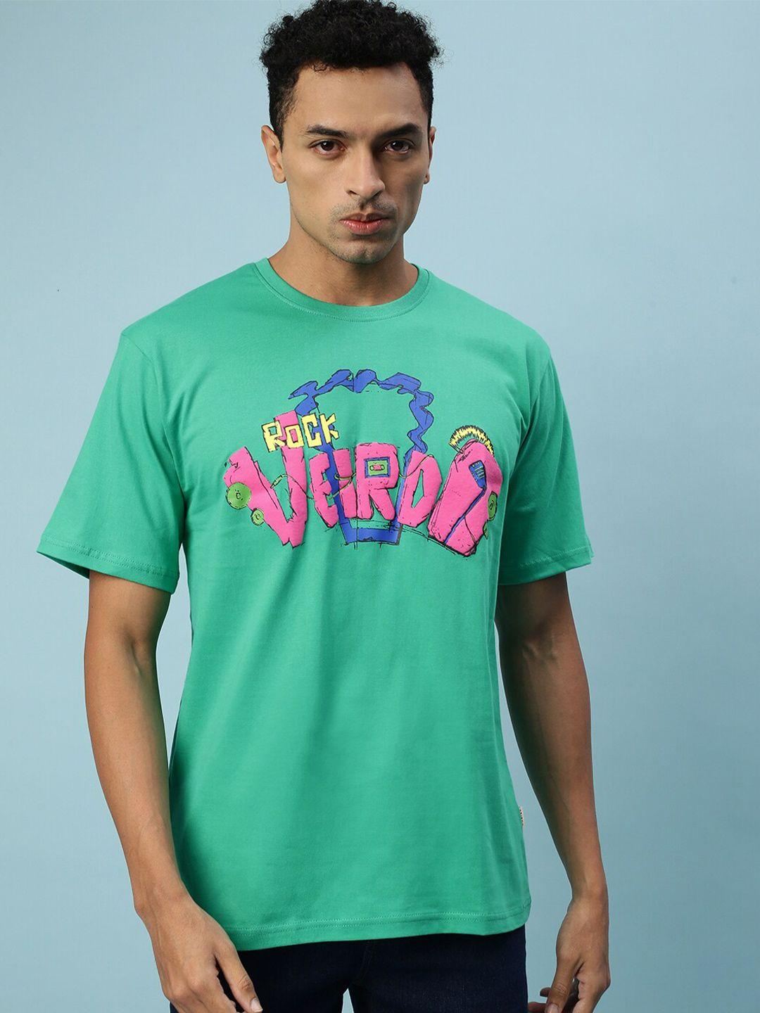 veirdo typography printed cotton loose fitted t-shirt