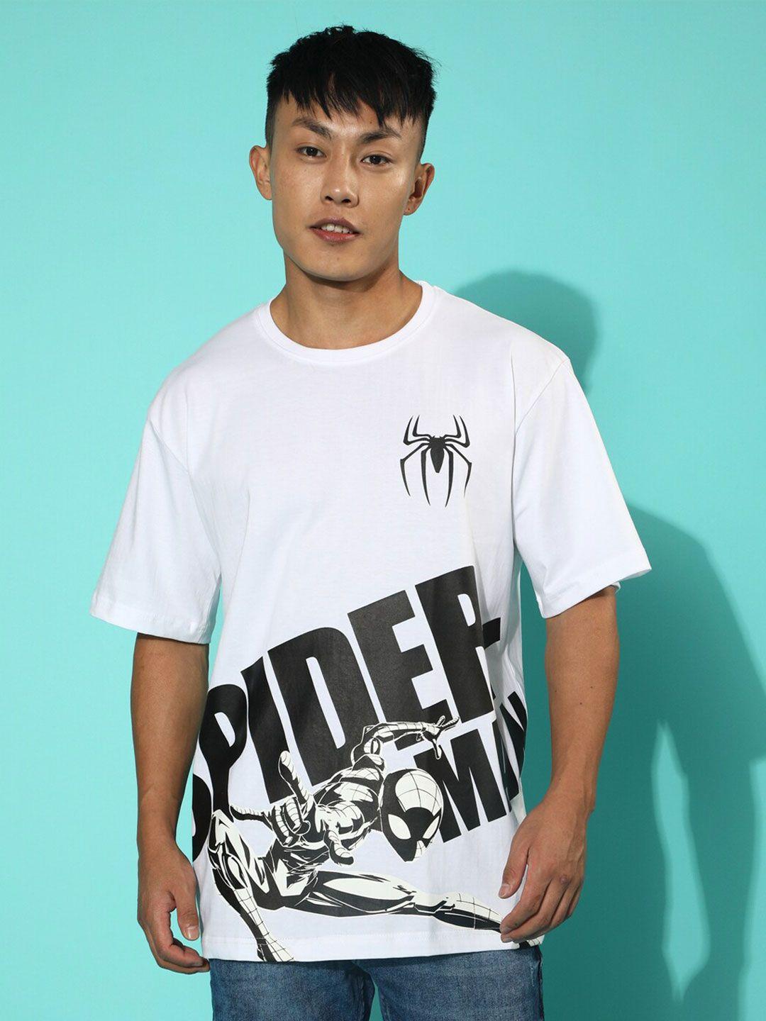 veirdo white spider-man printed oversize cotton t-shirt