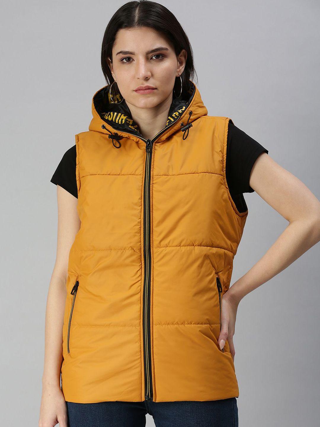 veirdo woman mustard padded jacket