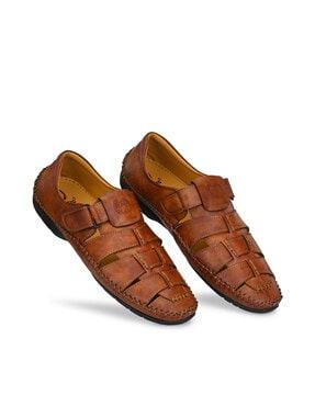 velcro fastening flat heel sandals 