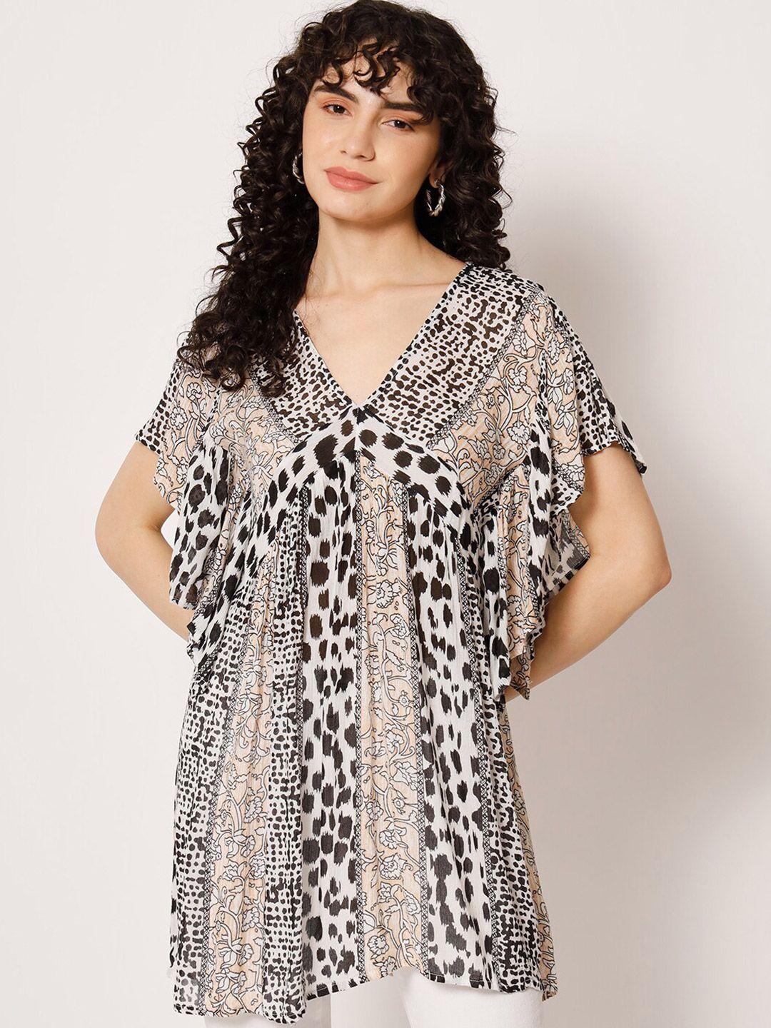 veldress animal print extended sleeves top