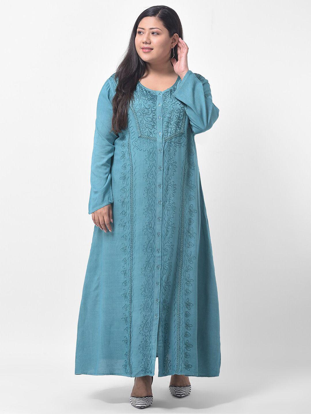 veldress blue ethnic motifs embroidered ethnic maxi dress