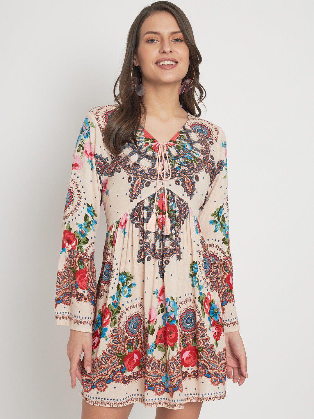 veldress multicoloured floral print fit & flare dress