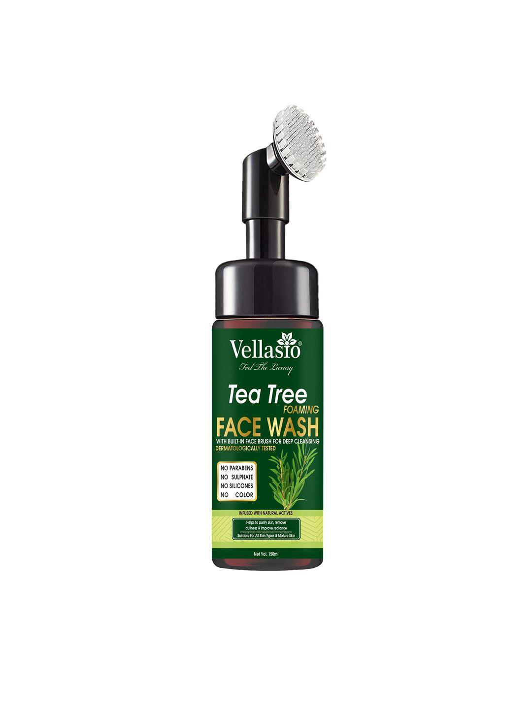 vellasio tea tree acne control foaming face wash with silicon face massage brush 150ml