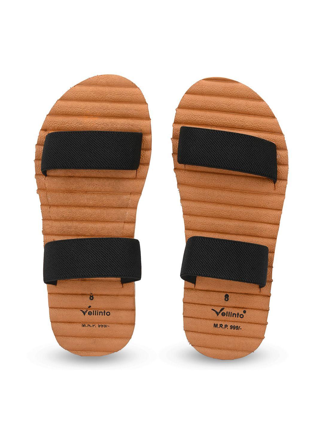 vellinto men beige & black sliders